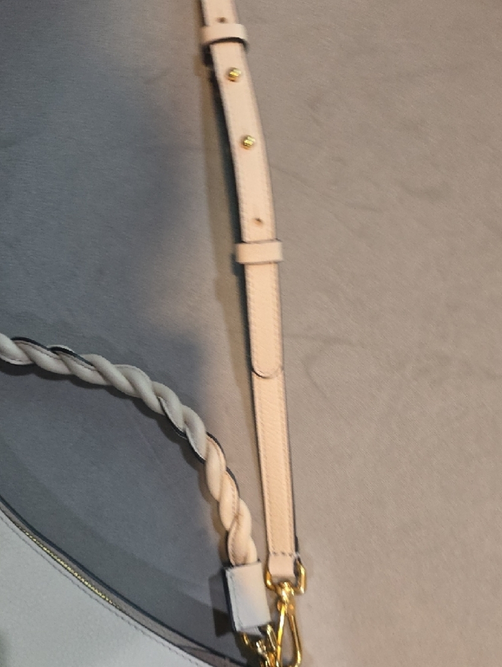 Coccinelle Cream Leather Crossbody Bag with Gold Logo - Picture 2 of 12